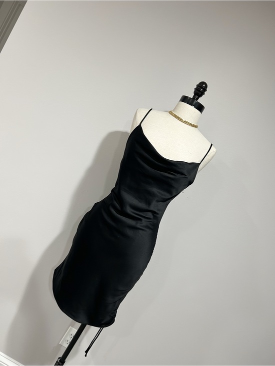 Topshop Dresses & Skirts - Topshop Black Satin Mini Slip Dress with Cowl Neck